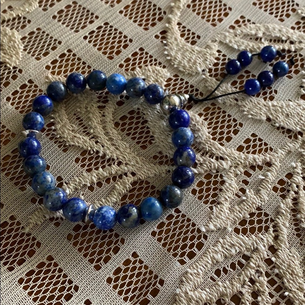Lapis Lazuli stretch bracelet. Protection stone - Picture 4 of 7